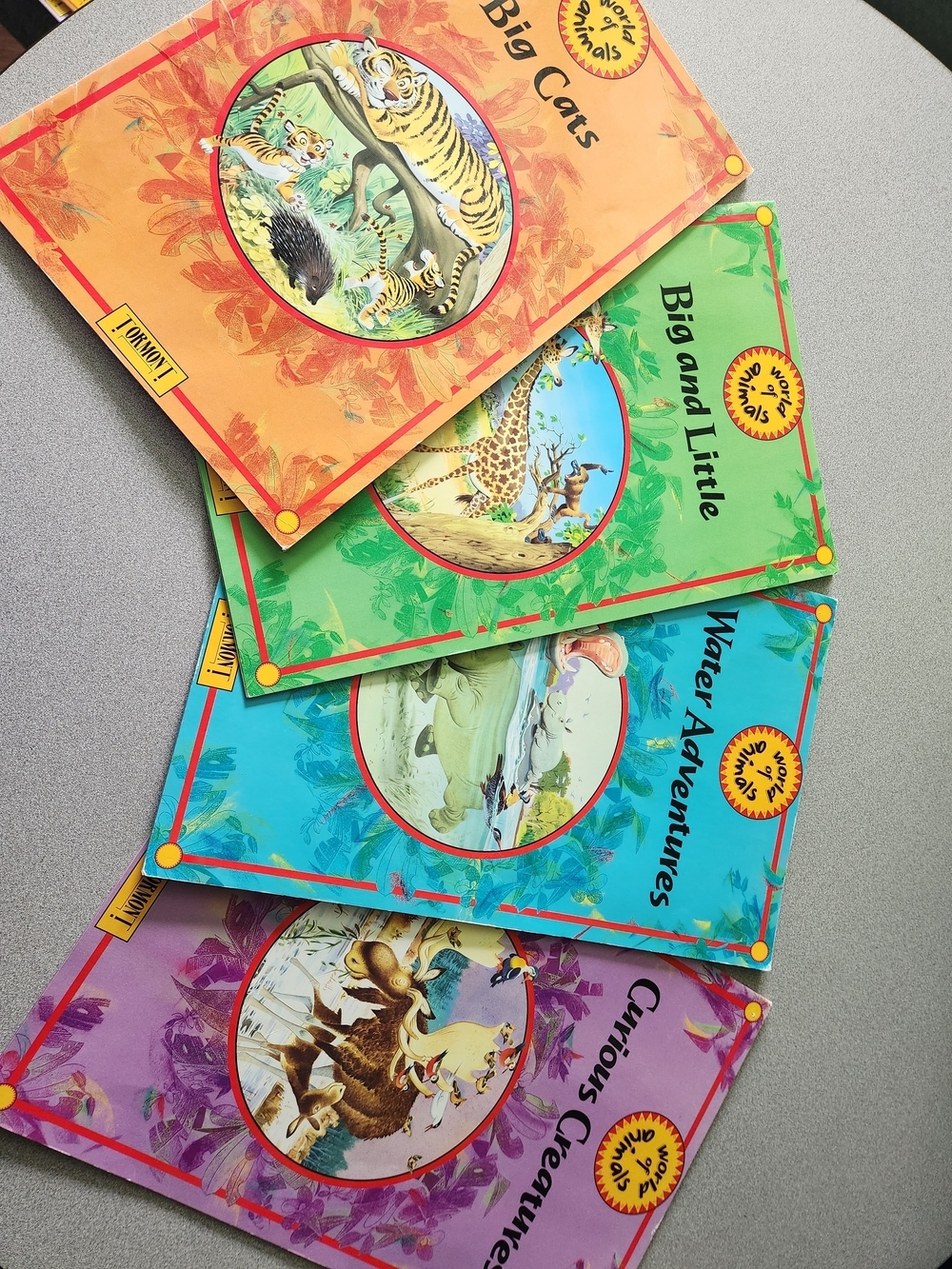 Children's Animal Board Books Set - Colorful Illustrated Covers Vintage 1992